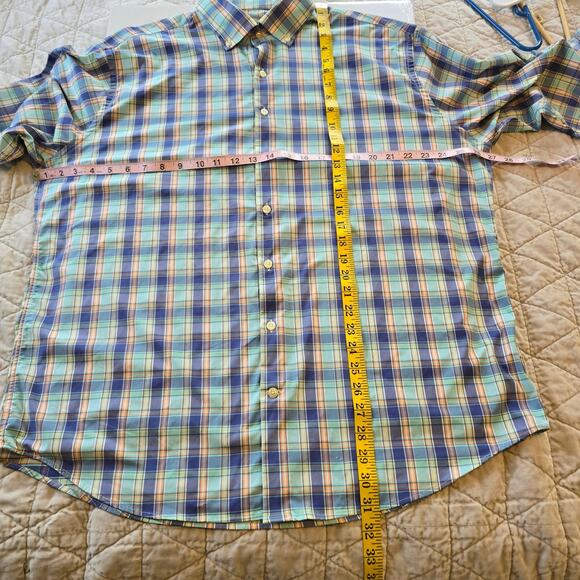 Peter Millar Crown Summer Comfort Shirt Men's XL Blue Multi Plaid Golf Summer - Picture 8 of 10